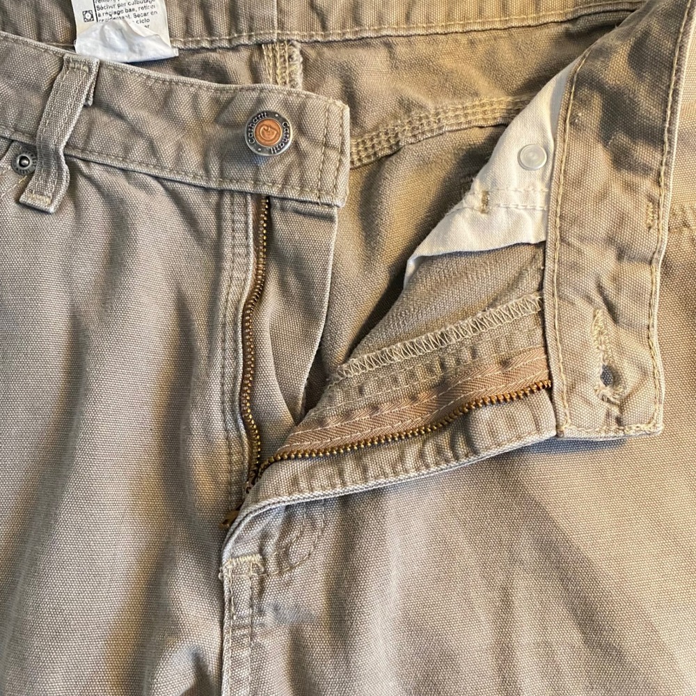 Carhartt Workwear Pants Tan Canvas Straight Leg‎ Utility Women's Size 12x28 - Picture 6 of 8